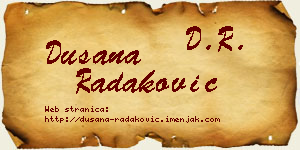 Dušana Radaković vizit kartica